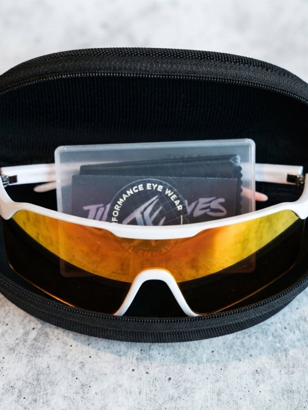 Tipsy Elves Unisex Miami Ice White Mirrored Sunglasses In Hard Case Retro NEW